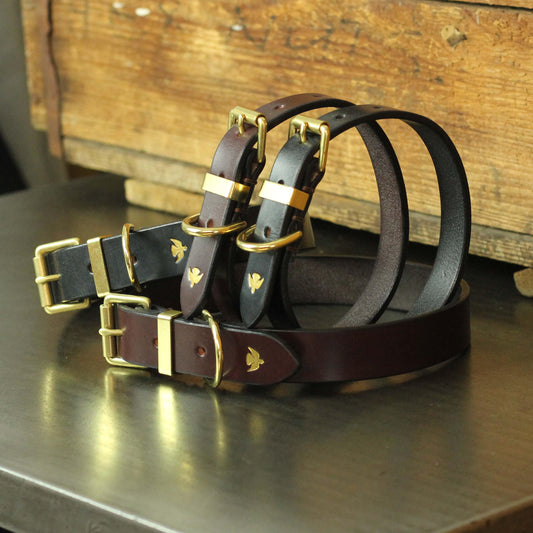 bridle leather belts with brass buckle by ashley clarke