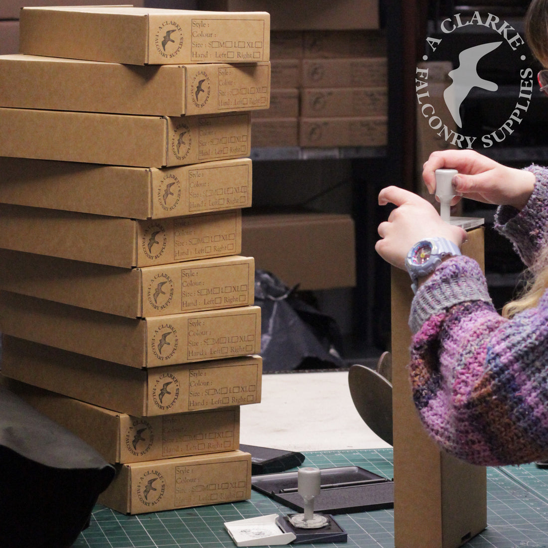 Hand stamping...