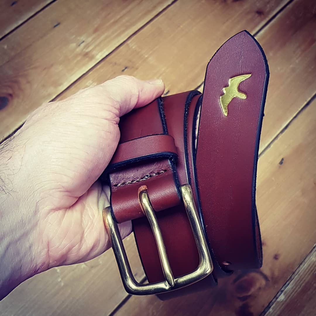 A nice tan and brass belt to end the work day!