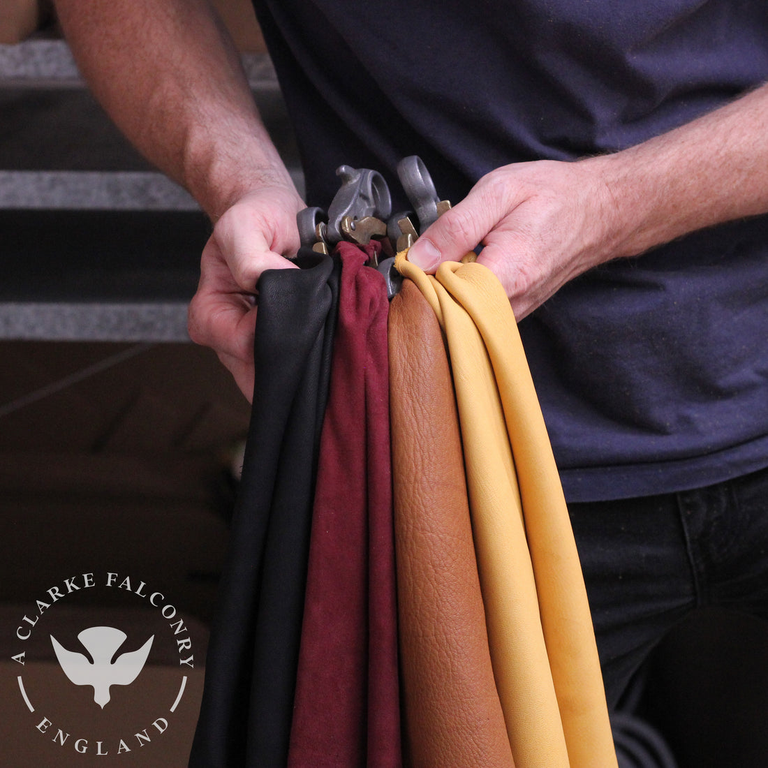 Some of the colours we're working with this week for some bespoke gloves...