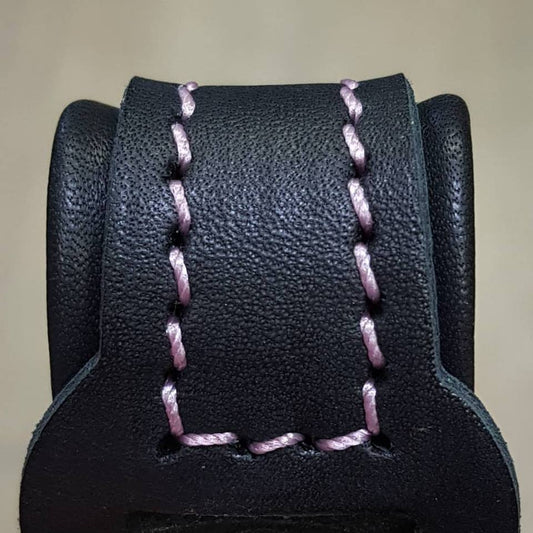 Bespoke Anklets in All Black with Pink Stitching