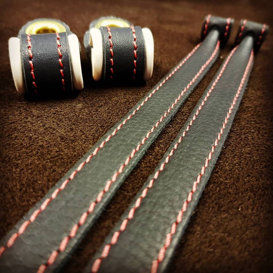 Red Stitching for Bespoke Anklets and Jesses