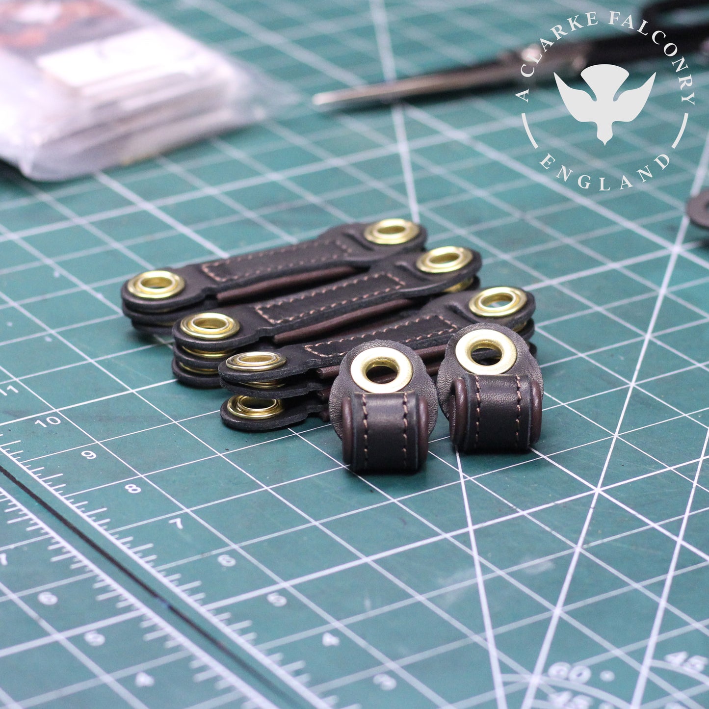 Lined Falconry Anklets - Black & Brown